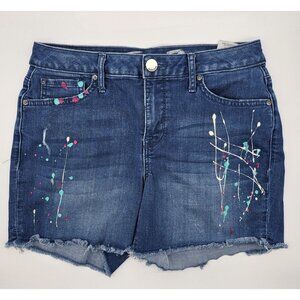 Seven 7 Women's Jean Shorts Size 6 Denim Paint Splatter Distressed Cut Offs